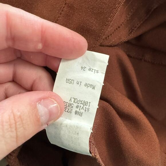 Vintage NEW Harvest Time Brown High Waisted Slacks Pants Women's Size 34 Waist - Picture 7 of 8